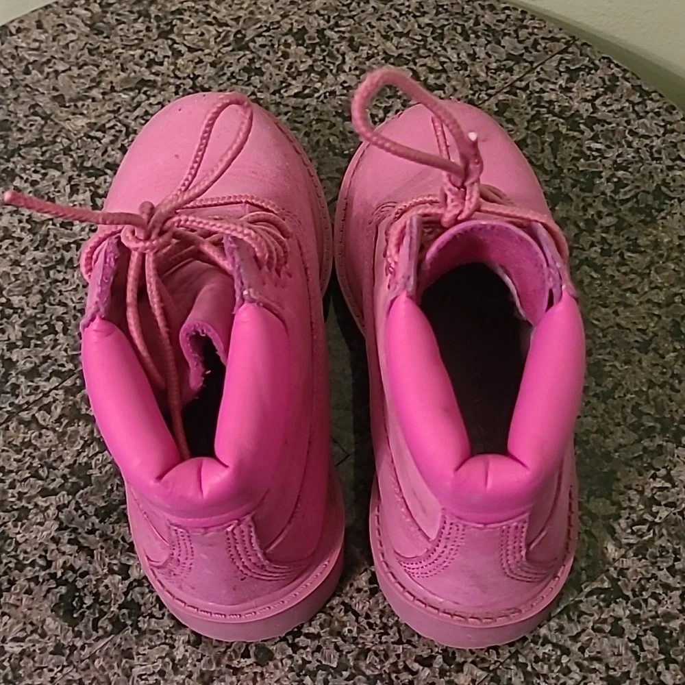 Timberland Pink Nubuck Leather Boots Toddler Girls 10 Waterproof Winter Casual